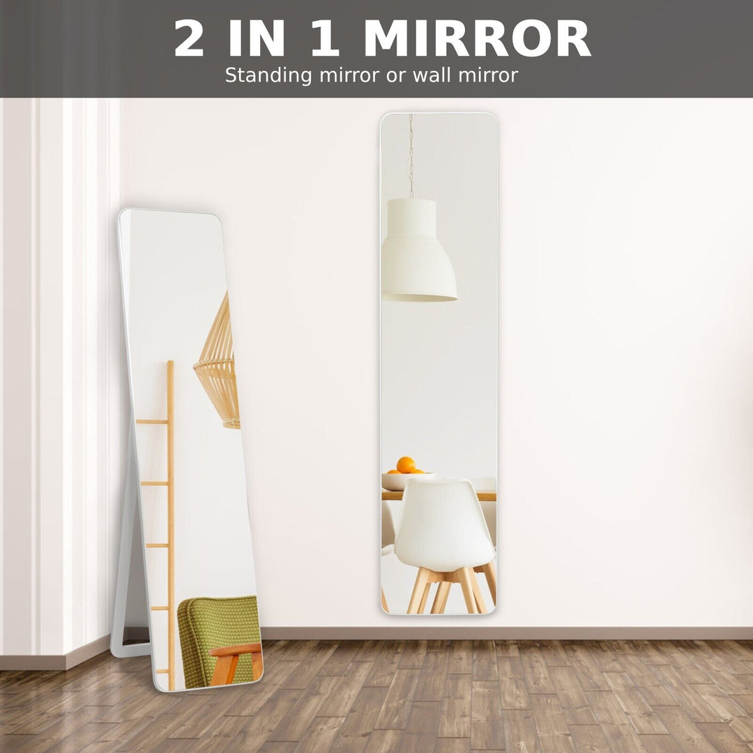 Free-standing Full Length Mirror-White 160 x 37 cm - TidySpaces