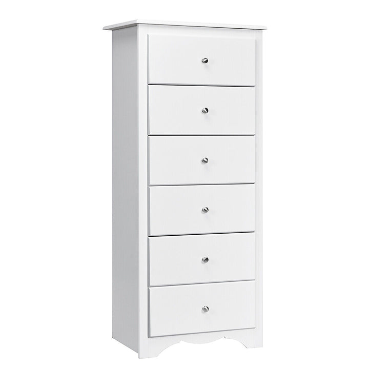 6 Drawer Freestanding Dresser Cabinet White - TidySpaces