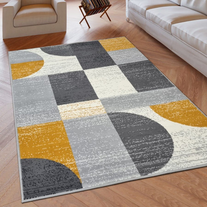 Geometric Rug Circles Modern Soft Carpet - TidySpaces