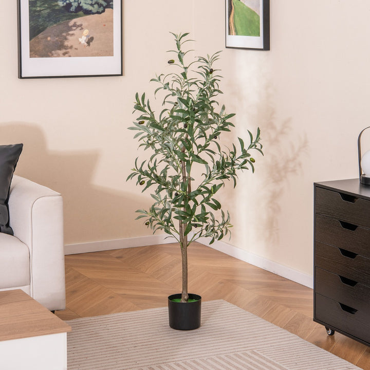 130cm Tall Artificial Olive Tree with Realistic Fruits - TidySpaces