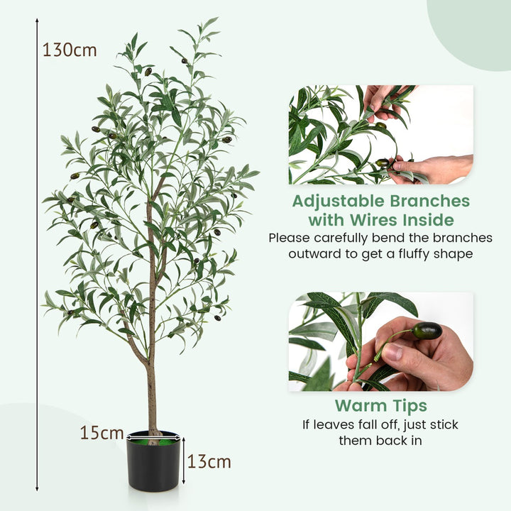 130cm Tall Artificial Olive Tree with Realistic Fruits - TidySpaces