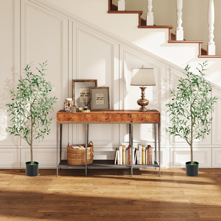 130cm Tall Artificial Olive Tree with Realistic Fruits - TidySpaces