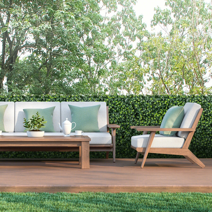 Artificial Plant Wall with Realistic Gardenia Leaves and Aluminium Tubes - TidySpaces