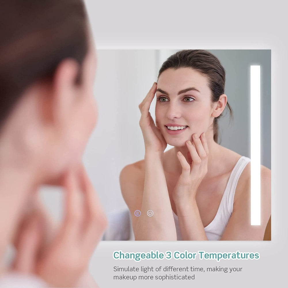 80x60cm LED Illuminated Bathroom Mirror - TidySpaces