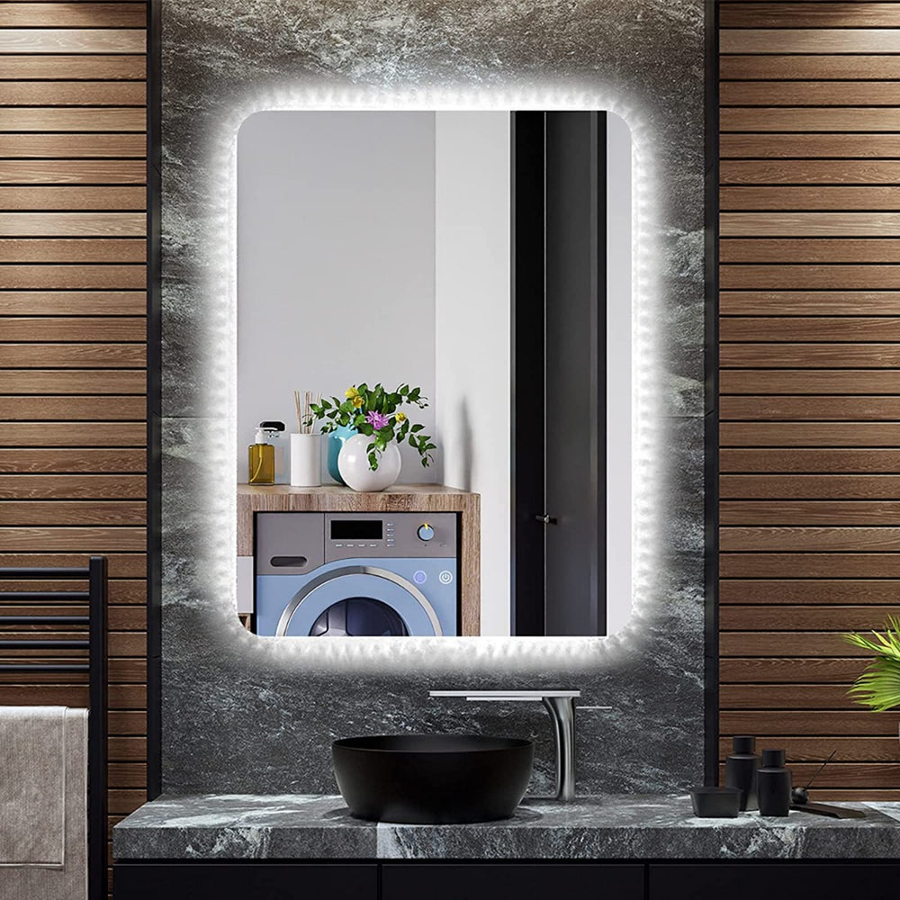 80x60cm Wall Mounted Mirror with Demister Pad - TidySpaces