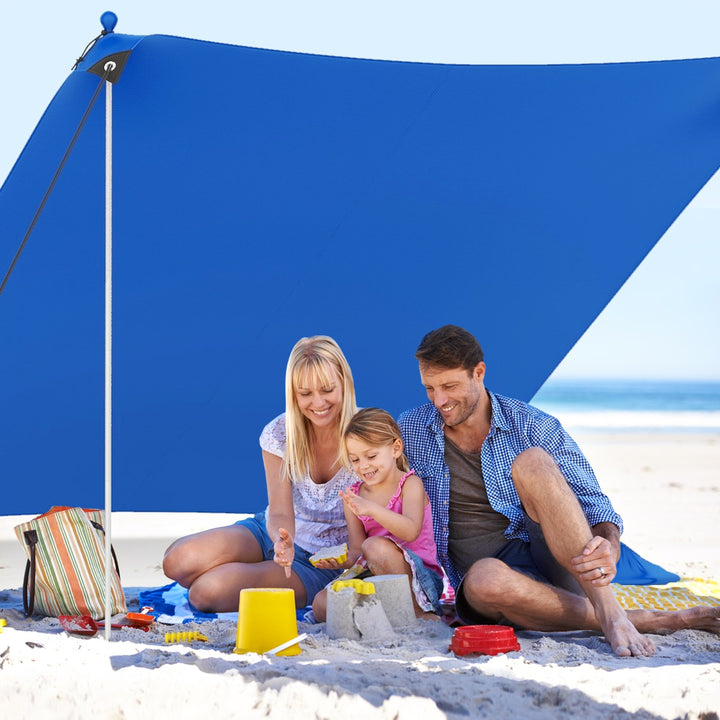 Beach Tent Sun Shelter with 4 Sandbags and UPF 50+ Protection - TidySpaces