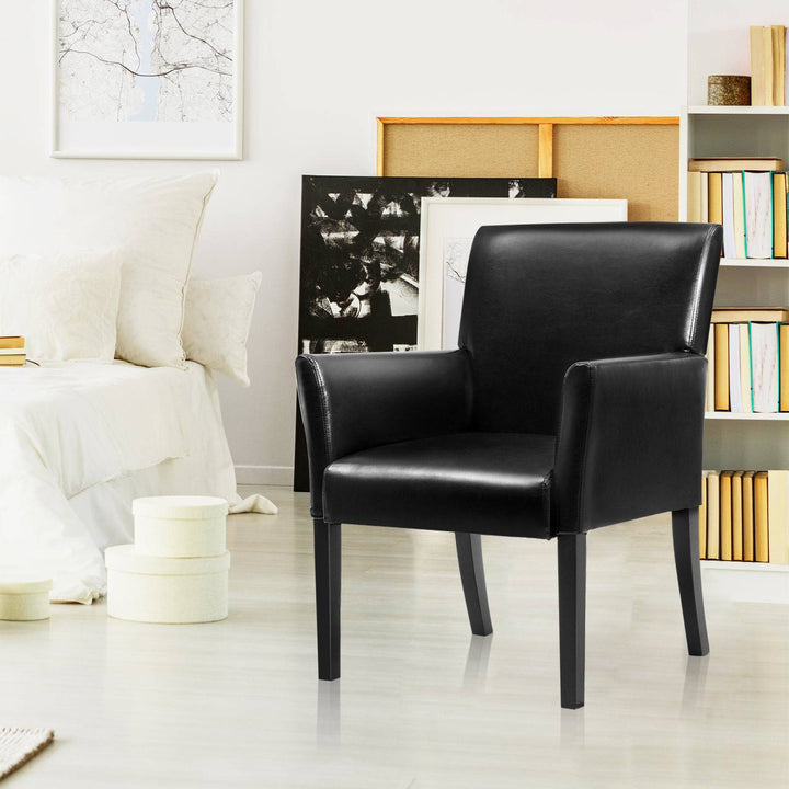 Guest Chair with Wood Frame, Wide Backrest and Ergonomic Armrests - TidySpaces