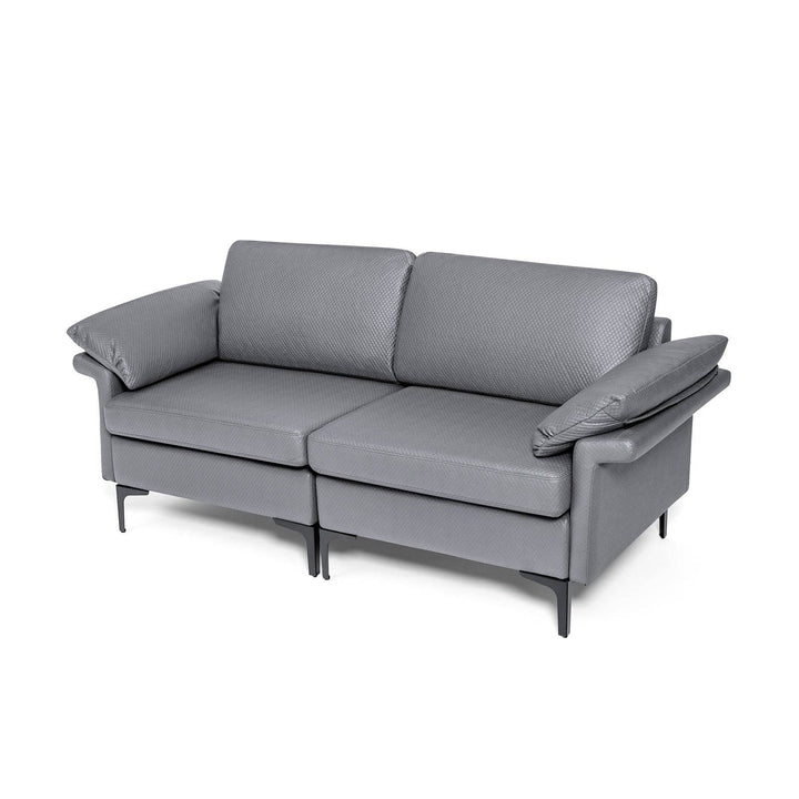 L Shaped 2 Seater Upholstered Sectional Couch - TidySpaces