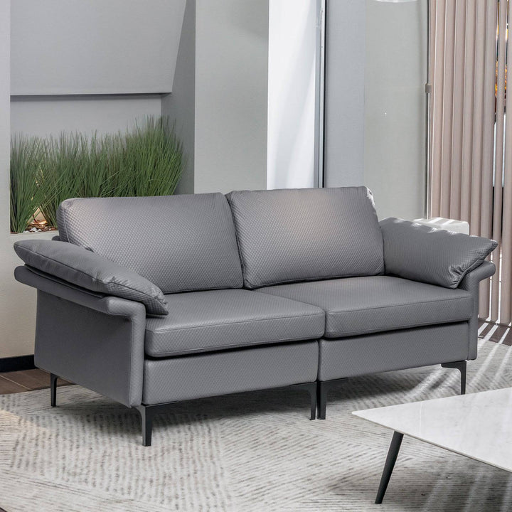 L Shaped 2 Seater Upholstered Sectional Couch - TidySpaces