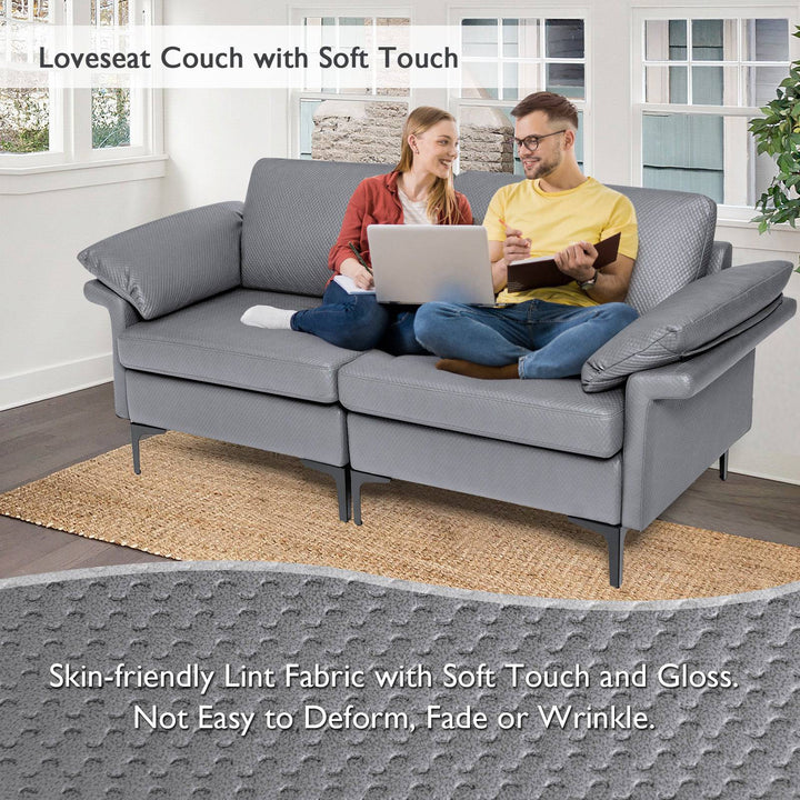 L Shaped 2 Seater Upholstered Sectional Couch - TidySpaces