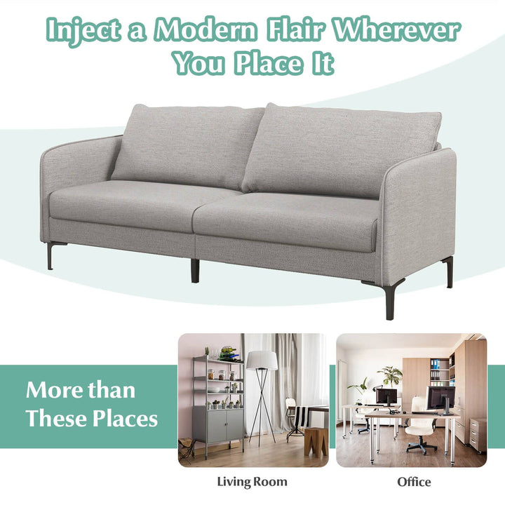 Modern Loveseat 3 Seater Upholstered Sofa with Washable Cushion Covers - TidySpaces