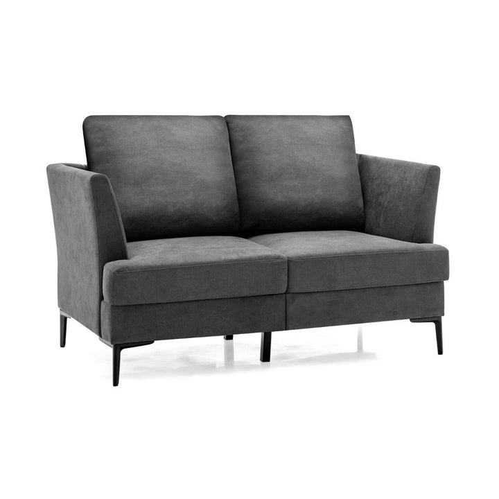 Modern Upholstered Linen Fabric 2 Seater Sofa Grey - TidySpaces