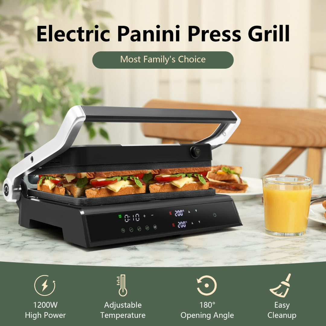 1200W Non-Stick Electric Grill with Adjustable Temperature - TidySpaces