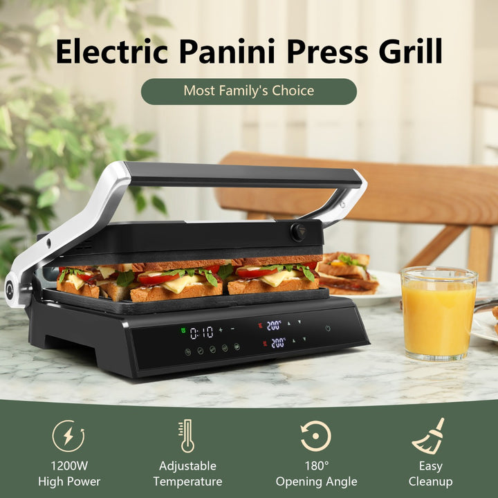 1200W Non-Stick Electric Grill with Adjustable Temperature - TidySpaces