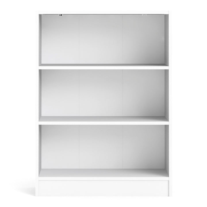 Basic Low Wide Bookcase (2 Shelves) in White - TidySpaces