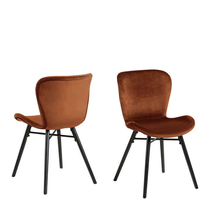 Batilda Dining Chair in Copper Set of 2 - TidySpaces