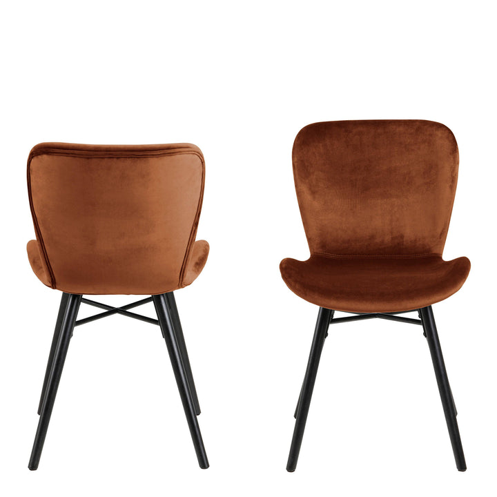 Batilda Dining Chair in Copper Set of 2 - TidySpaces