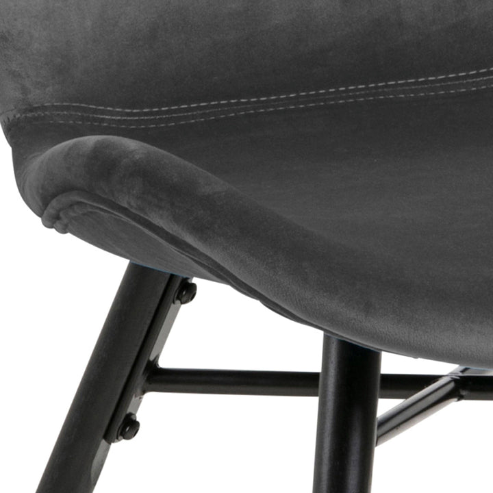 Batilda Dining Chair in Dark Grey Set of 2 - TidySpaces