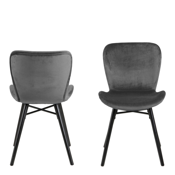 Batilda Dining Chair in Dark Grey Set of 2 - TidySpaces