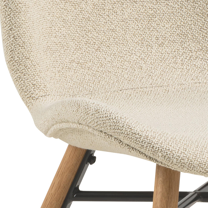 Batilda Dining Chairs with Cream Fabric and Oak Set of 2 - TidySpaces