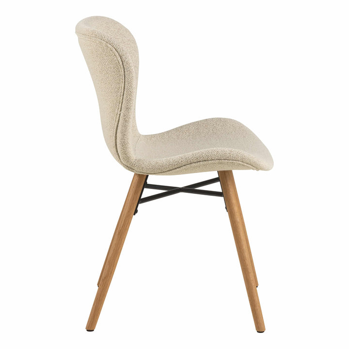 Batilda Dining Chairs with Cream Fabric and Oak Set of 2 - TidySpaces