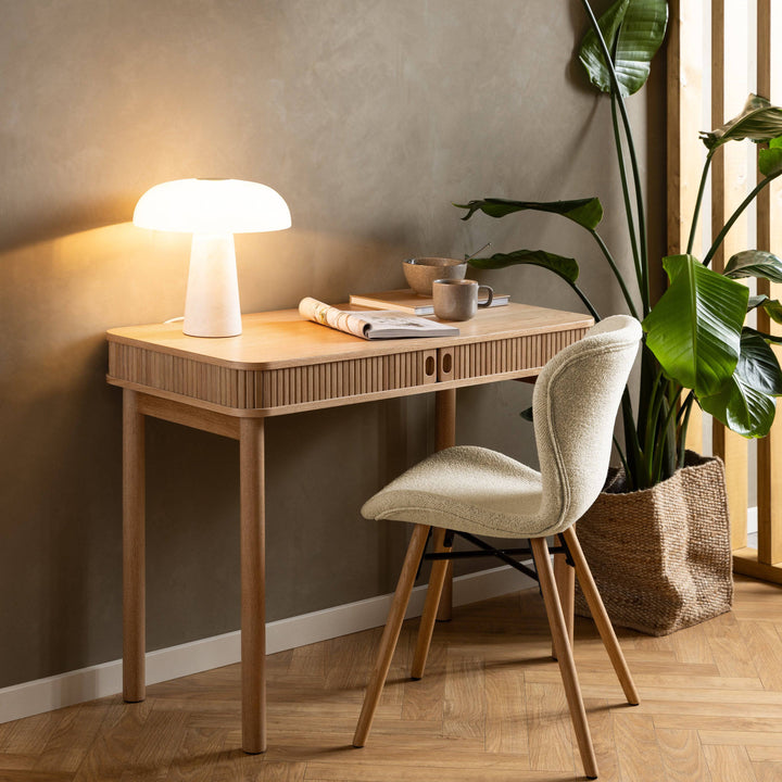 Batilda Dining Chairs with Cream Fabric and Oak Set of 2 - TidySpaces