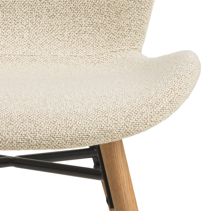 Batilda Dining Chairs with Cream Fabric and Oak Set of 2 - TidySpaces