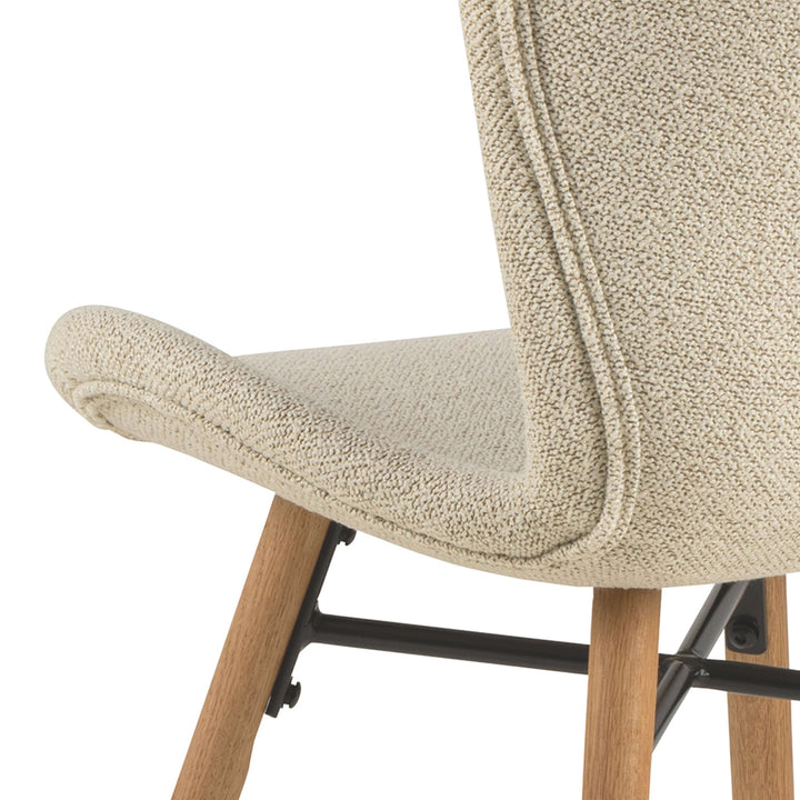 Batilda Dining Chairs with Cream Fabric and Oak Set of 2 - TidySpaces