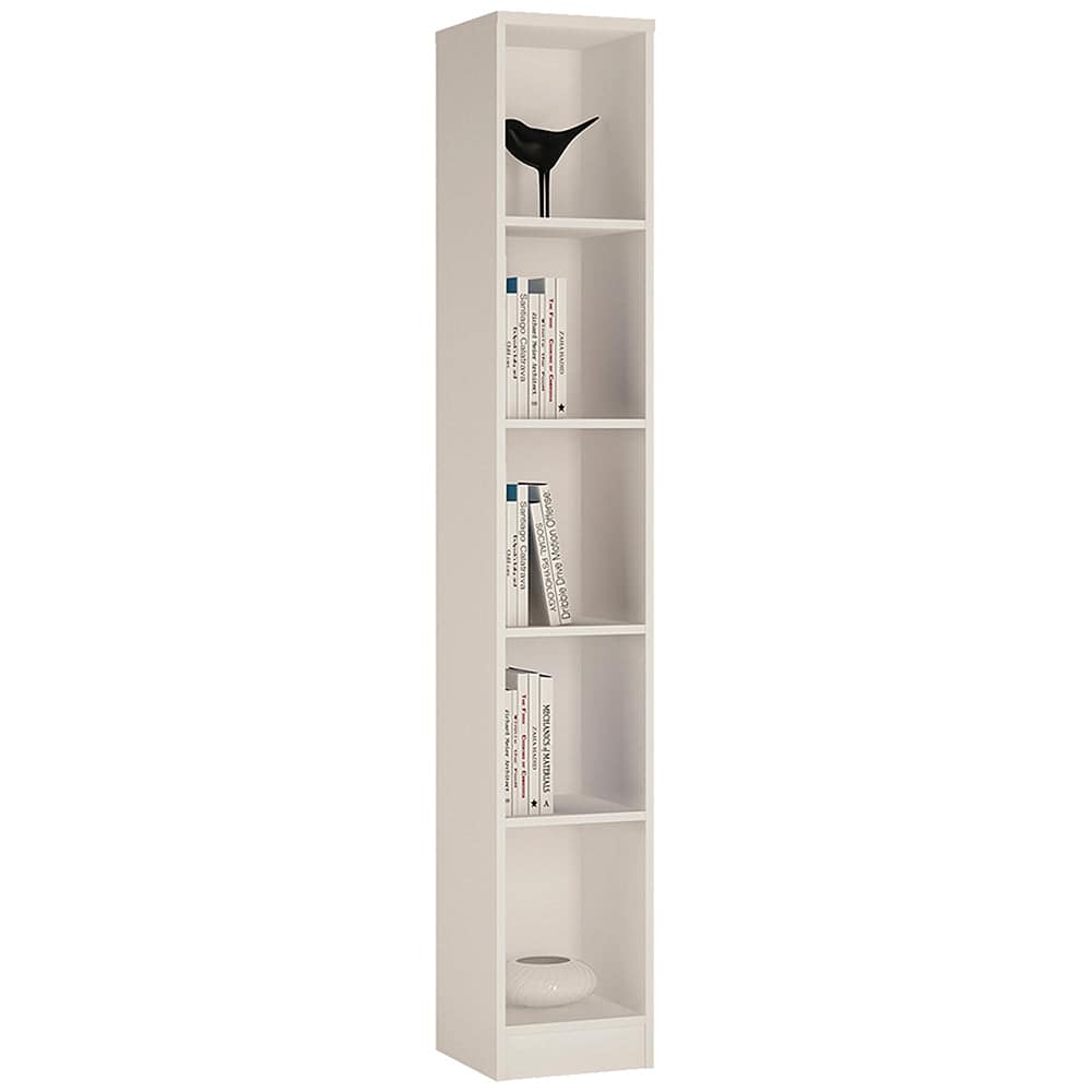 4 You Tall Narrow Bookcase in Pearl White - TidySpaces
