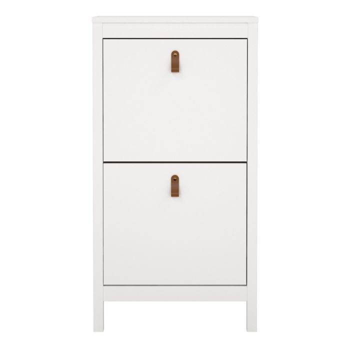 Barcelona Shoe Cabinet 2 Flap Door White - TidySpaces
