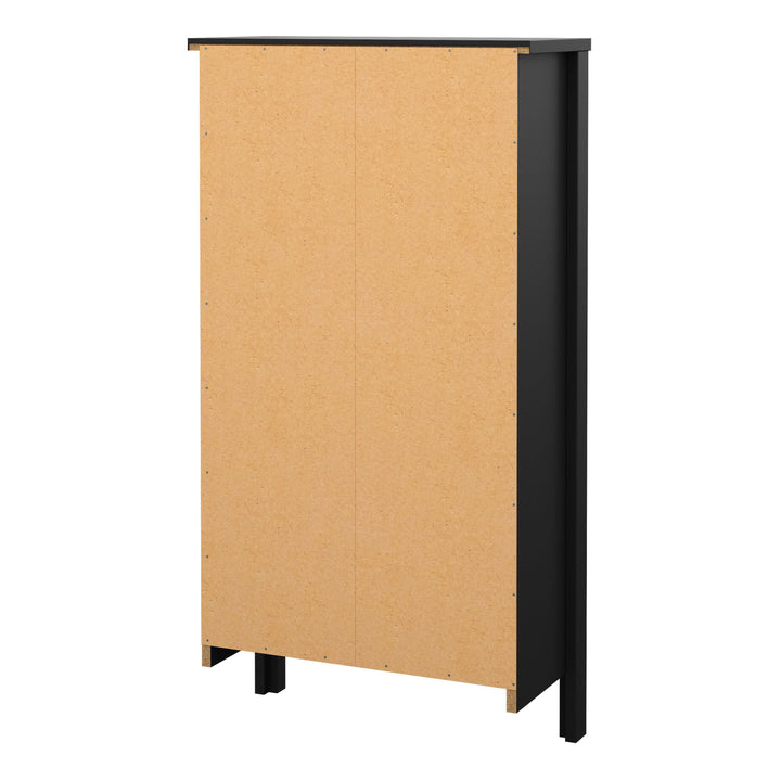 Barcelona Shoe Cabinet 2 flap doors Matt Black - TidySpaces