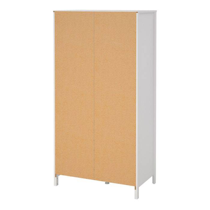 Barcelona Wardrobe with 1 door + 1 mirror door + 2 drawers White - TidySpaces