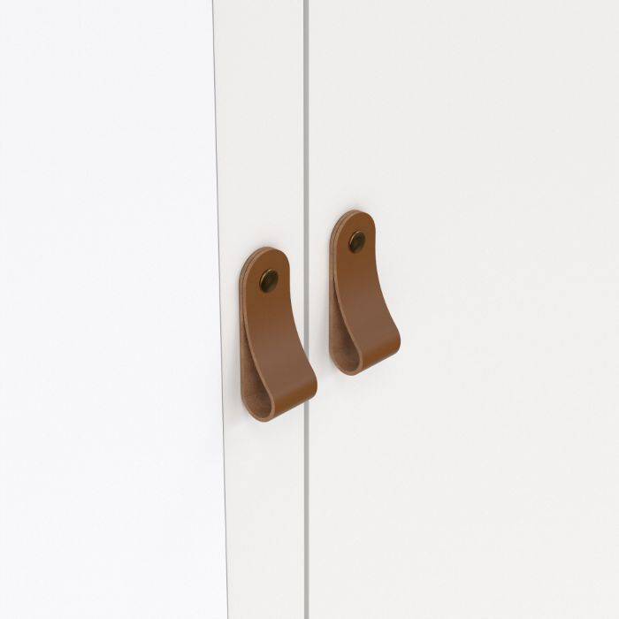 Barcelona Wardrobe with 1 door + 1 mirror door + 2 drawers White - TidySpaces