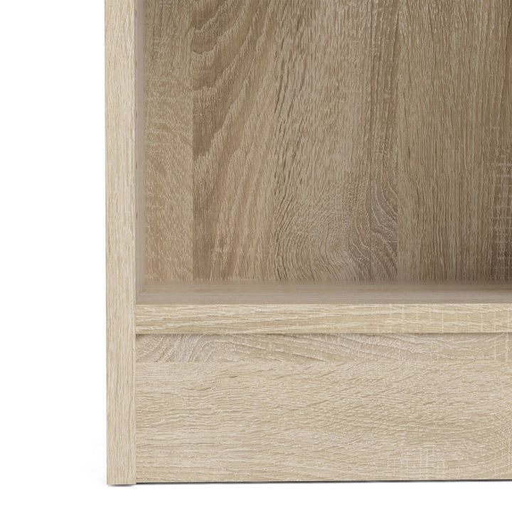 Basic Low Narrow Bookcase (2 Shelves) in Oak - TidySpaces