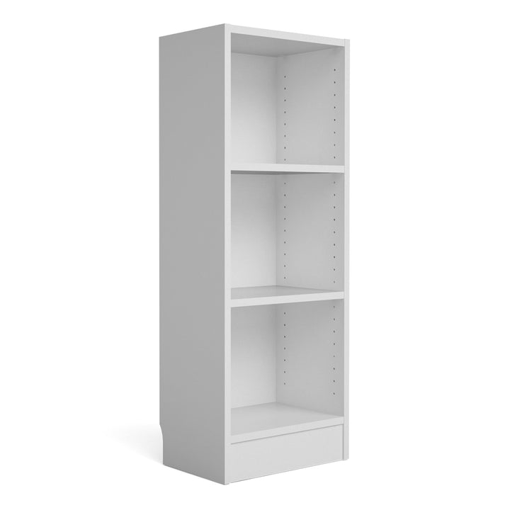 Basic Low Narrow Bookcase (2 Shelves) in White - TidySpaces