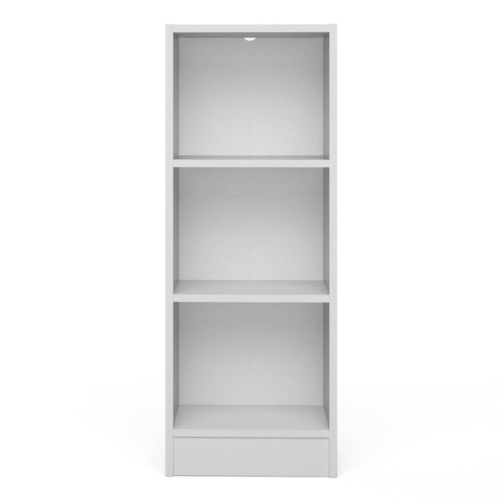 Basic Low Narrow Bookcase (2 Shelves) in White - TidySpaces