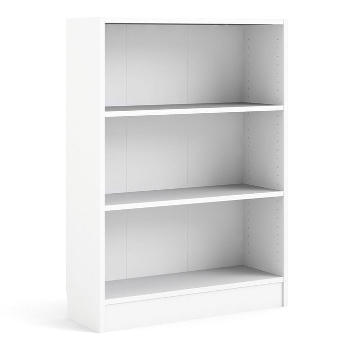 Basic Low Wide Bookcase (2 Shelves) in White - TidySpaces
