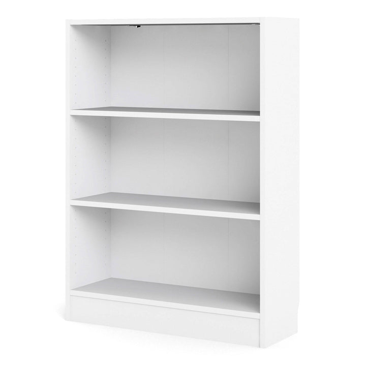Basic Low Wide Bookcase (2 Shelves) in White - TidySpaces