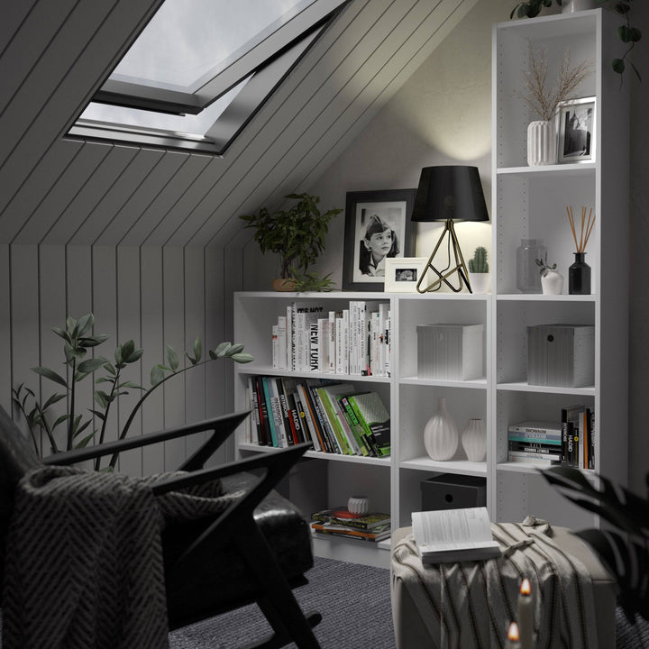 Basic Low Wide Bookcase (2 Shelves) in White - TidySpaces