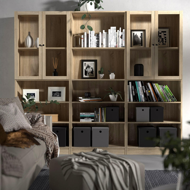 Basic Tall Wide Bookcase (4 Shelves) in Oak - TidySpaces
