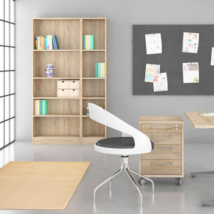 Basic Tall Wide Bookcase (4 Shelves) in Oak - TidySpaces