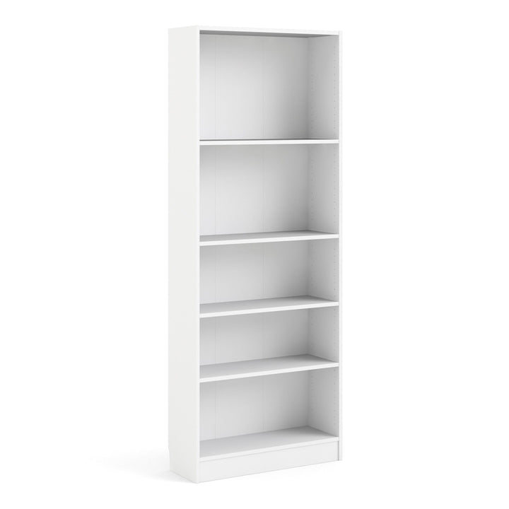 Basic Tall Wide Bookcase (4 Shelves) in White - TidySpaces