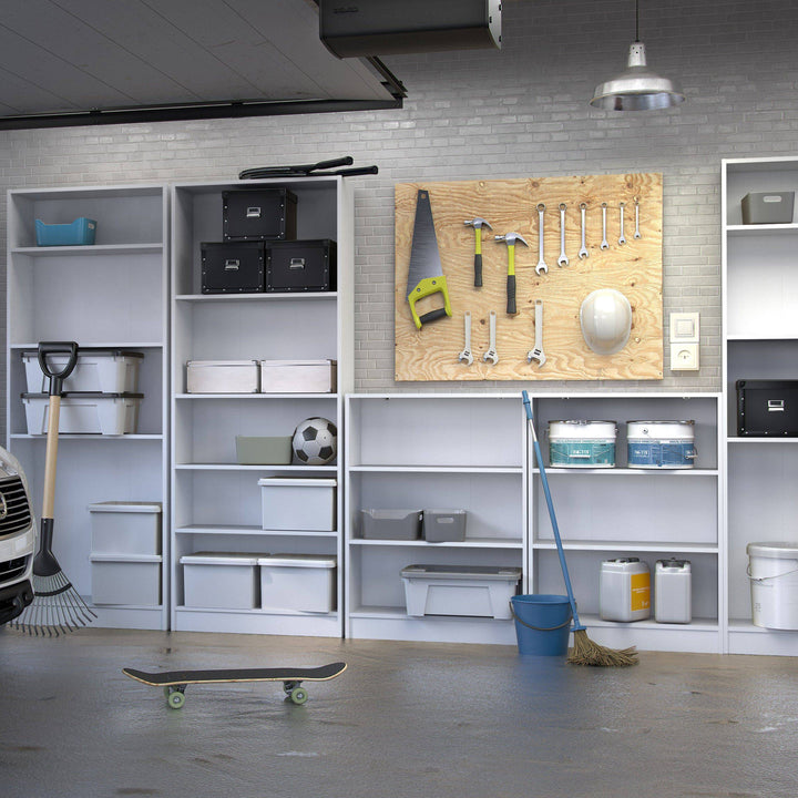 Basic Tall Wide Bookcase (4 Shelves) in White - TidySpaces