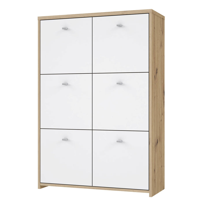 Best Chest Storage Cabinet with 6 Doors in Artisan Oak/White - TidySpaces