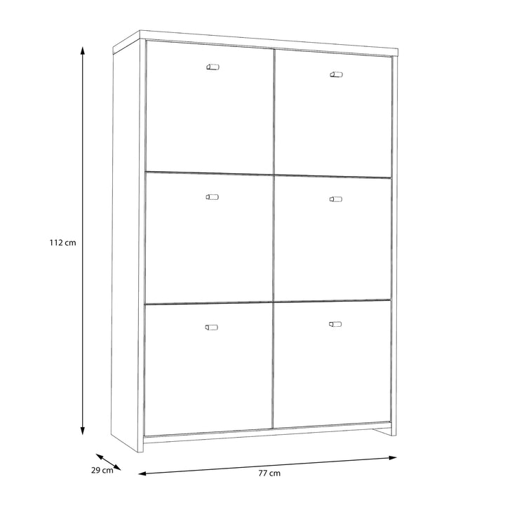 Best Chest Storage Cabinet with 6 Doors in Artisan Oak/White - TidySpaces