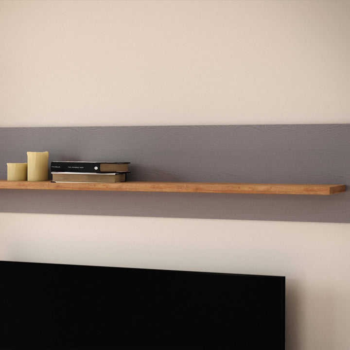 Bohol Wall Shelf in Riviera Oak/Grey Oak - TidySpaces