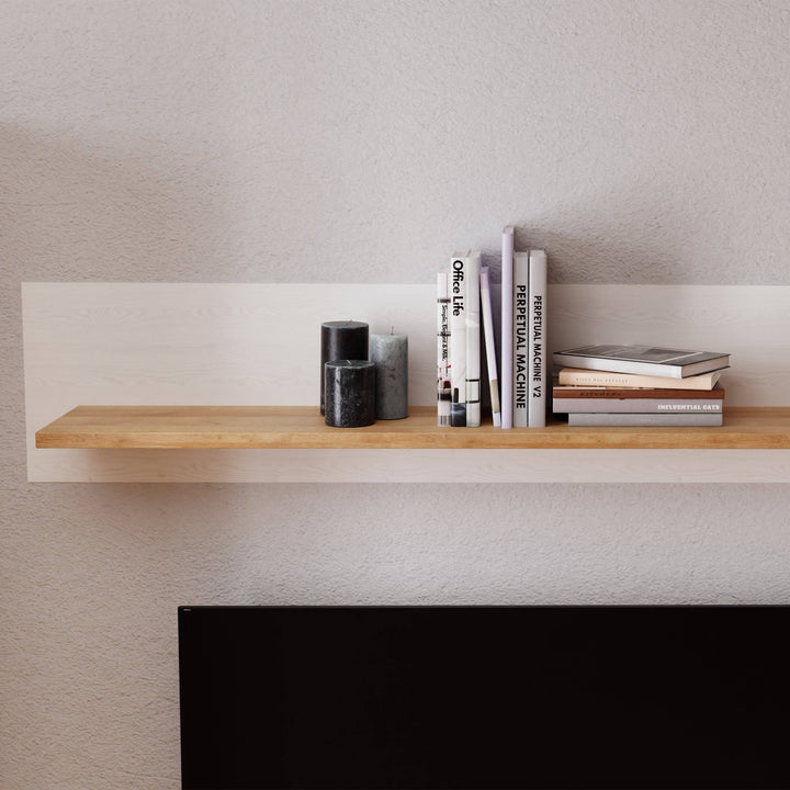 Bohol Wall Shelf in Riviera Oak/White - TidySpaces