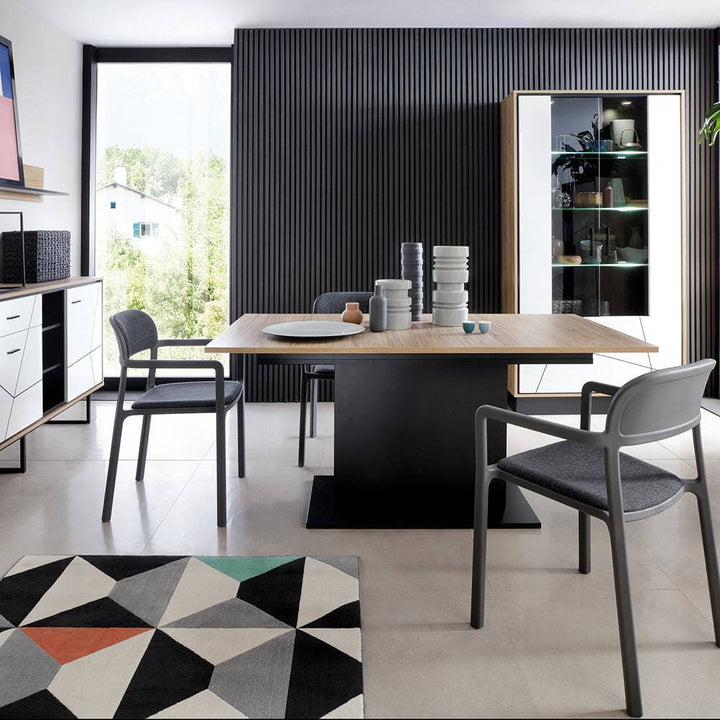 Brolo Extending Dining table in Walnut and Black - TidySpaces