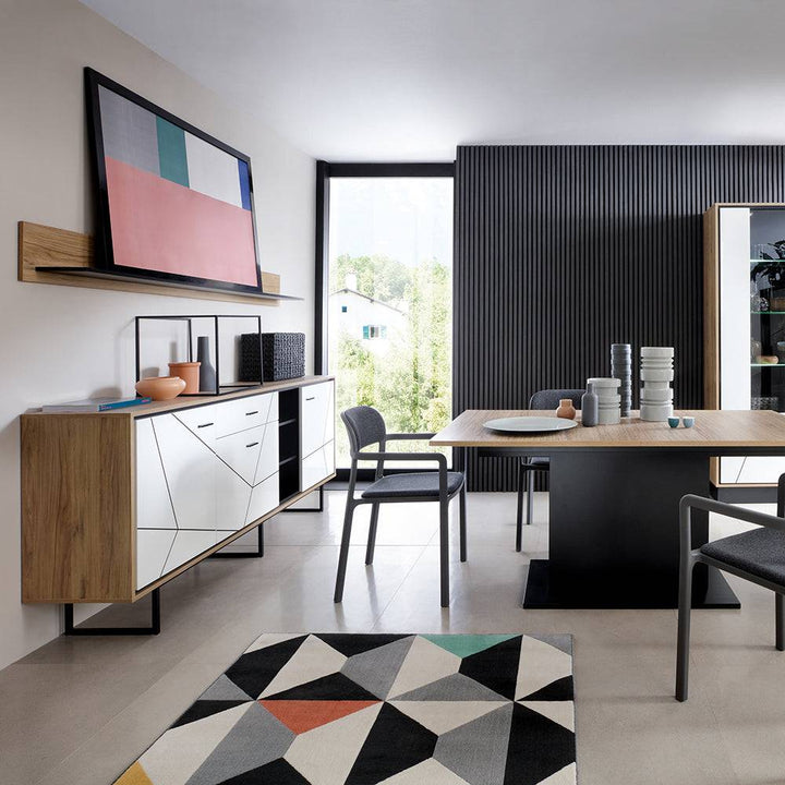 Brolo Extending Dining table in Walnut and Black - TidySpaces