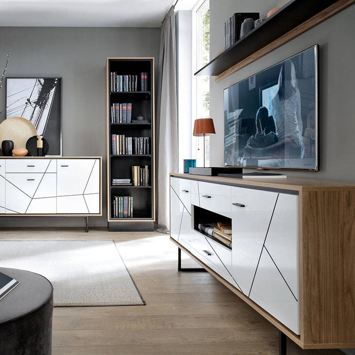 Brolo Wall shelf 197 cm in Walnut and Black - TidySpaces